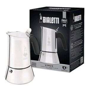 Bialetti Venus 4 Cup Stainless Steel Moka Pot Espresso Coffee Maker Induction
